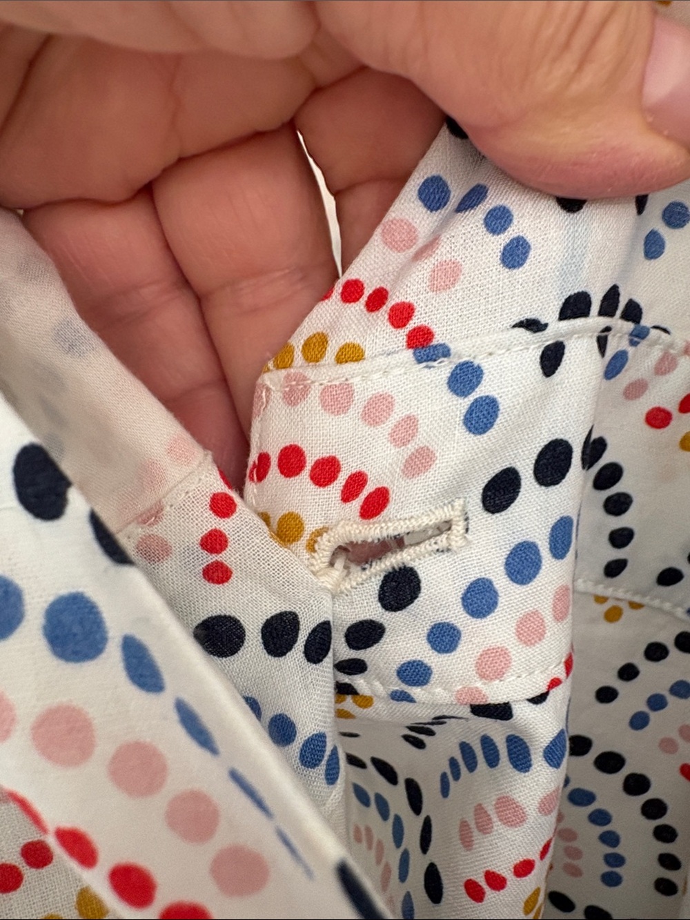 Boden Cotton/Linen Sleeveless V-Neck White Dress with Multicolor Dot Fan Print - Picture 7 of 14